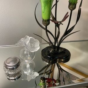 Waterford “Iveagh” Vanity Jar for Dresser With Sterling Silver Lid